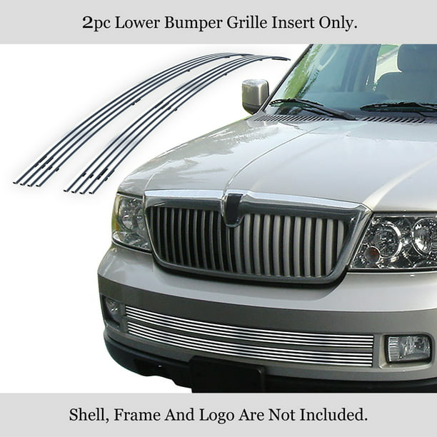 Grille For 2003-2006 Lincoln Navigator Chrome Shell w/ Black Insert Plastic